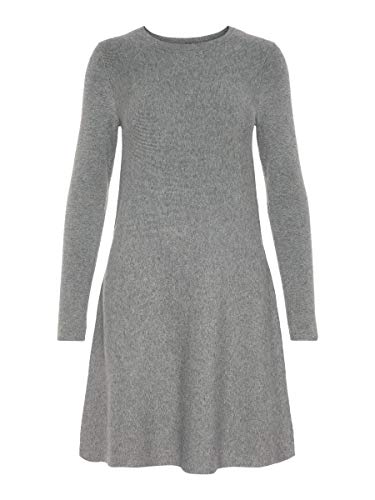 VERO MODA Damska sukienka Vmnancy Ls Knit Dress Noos, Medium Grey Melange, L