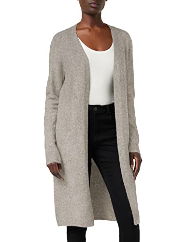 VERO MODA Damska kurtka z dzianiny otwarta longline, Sepia Tint Melange, S