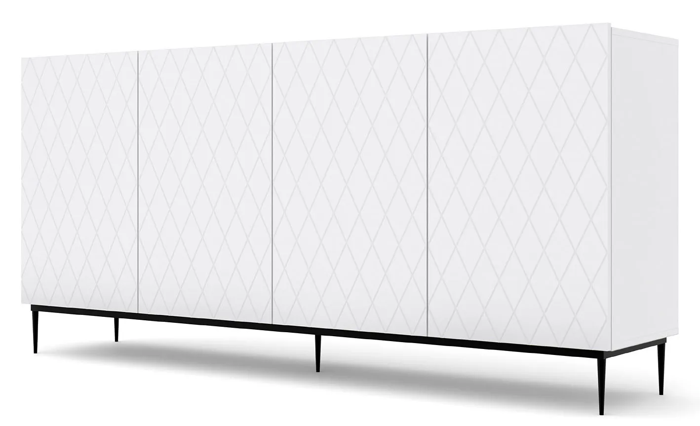 Komoda biały mat + czarna rama F3-G57