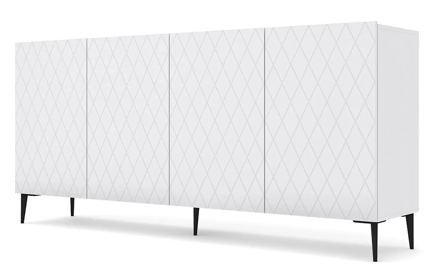 Komoda biały mat + czarne nogi W2-C14