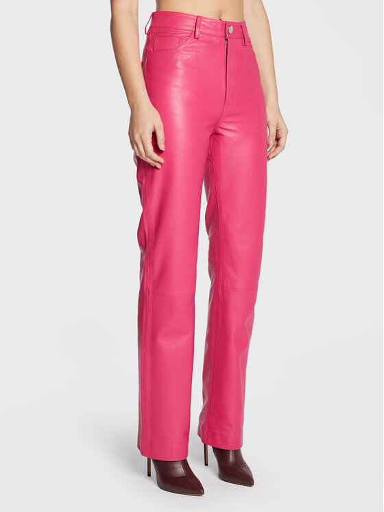 Remain Spodnie skórzane Lynn Leather RM1510 Różowy Regular Fit