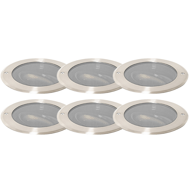 QAZQA Zestaw 6 szlifowanych punktowo stalowych AR111 regulowanych IP65 - Delux Honey