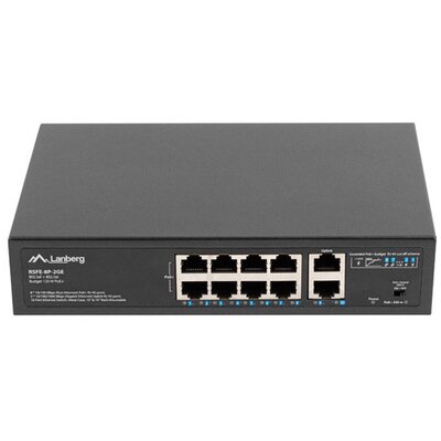 Lanberg Switch Rack 10' 19' 8x 100MB Poe 120W + 2x 1GB