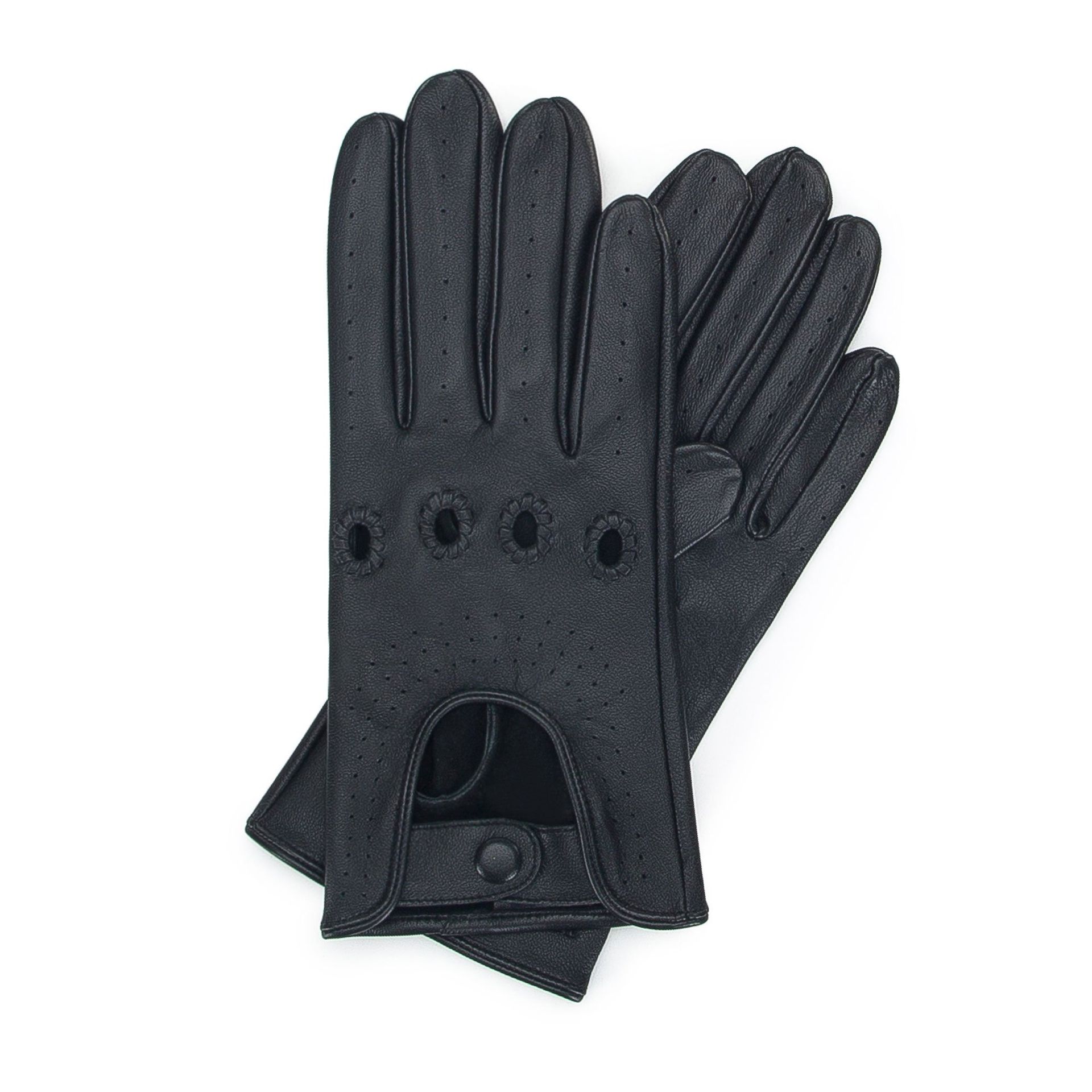 Damskie rękawiczki samochodowe z obszytymi dziurkami