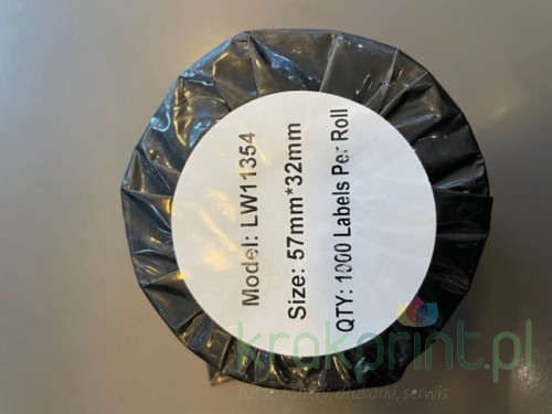 Zamiennik etykiety Dymo 57mm x 32mm, 1000/rolka 1, papier usuwalny (S0722540 / 11354)
