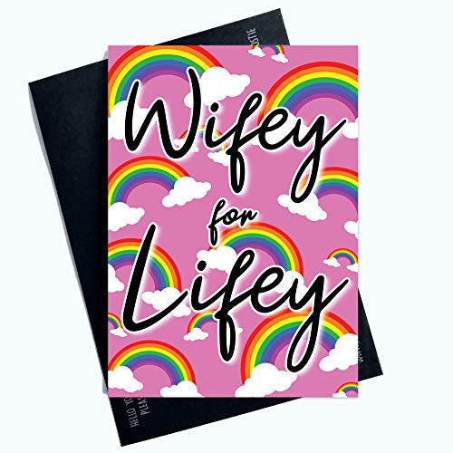 Wife Cards Wifey for Lifey kartki urodzinowe Boże Narodzenie lesbijki gejowskie ślub PC1024