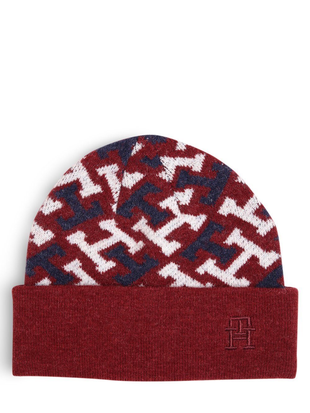 Tommy Hilfiger - Czapka damska z domieszką alpaki, czerwony|niebieski