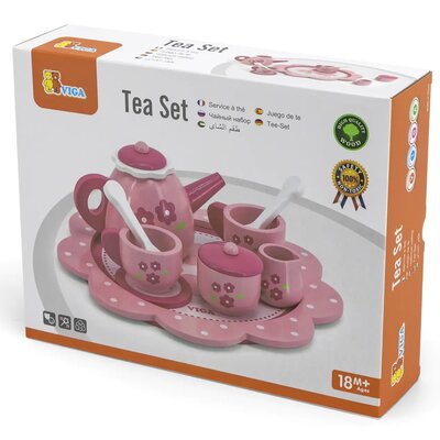 VIGA Toys Zestaw Serwis do Herbaty i Kawy na Tacy 12 el. 44543