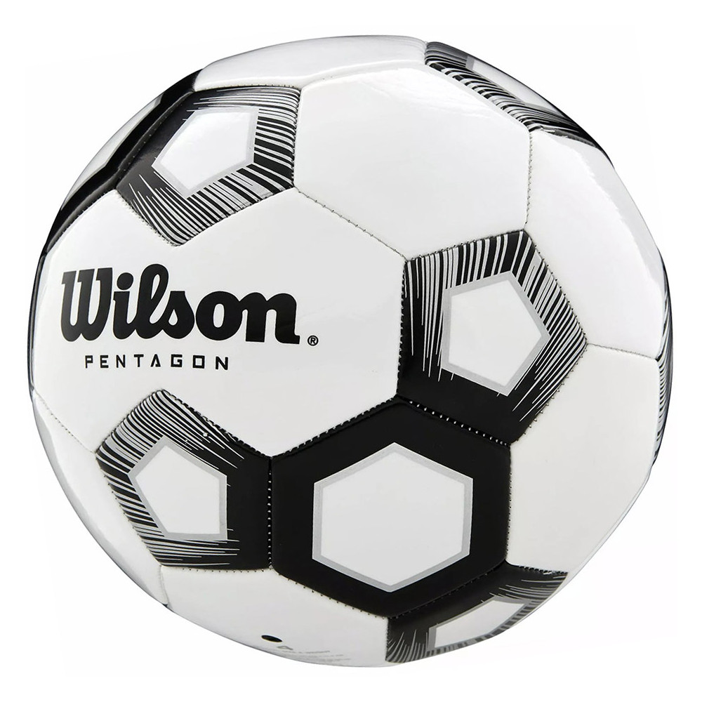 Piłka nożna Wilson Pentagon SB BL biało-czarna WTE8527XB05 - rozmiar piłek - 5