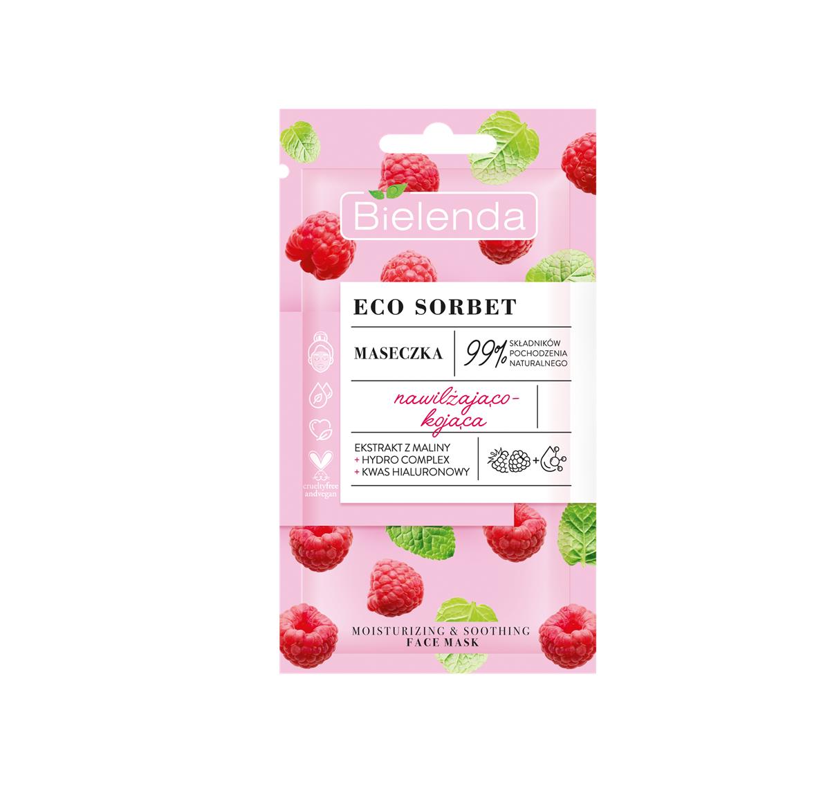 Bielenda ECO SORBET Malina Nawilżająco-kojąca maseczka do twarzy 8g 58231-uniw