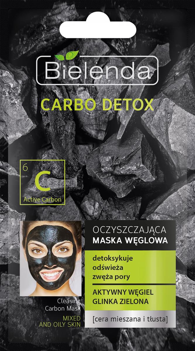 Bielenda Carbo Detox, maska węglowa oczyszczająca do cery mieszanej, 8 g