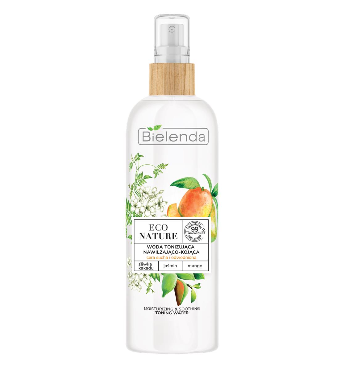 Bielenda Eco Nature Woda tonizująca do twarzy nawilżająco-kojąca - Śliwka Kakadu & Jaśmin & Mango 200ml 119581