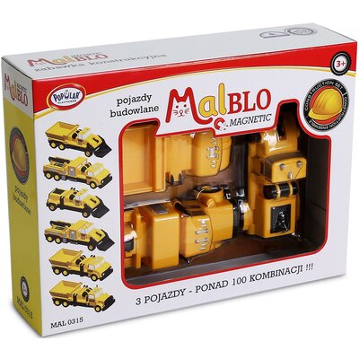MALIK Magnetic Pojazdy budowlane 3+ Malblo
