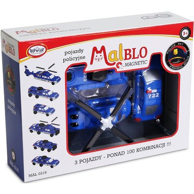 Magnetic Pojazdy policyjne 3+ Malblo