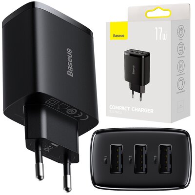 Baseus Ładowarka sieciowa Compact 17W Czarny