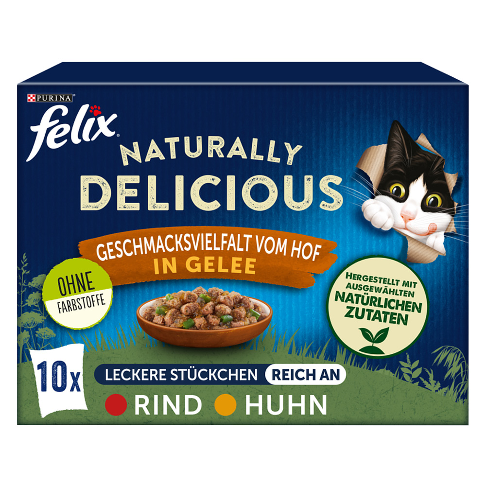 Pakiet Felix Naturally Delicious 10 x 80 g - Wiejskie smaki w galarecie