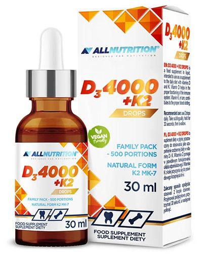 Allnutrition D3 4000 + K2 drops witamina D3 4000 i K2 w kroplach 30 ml