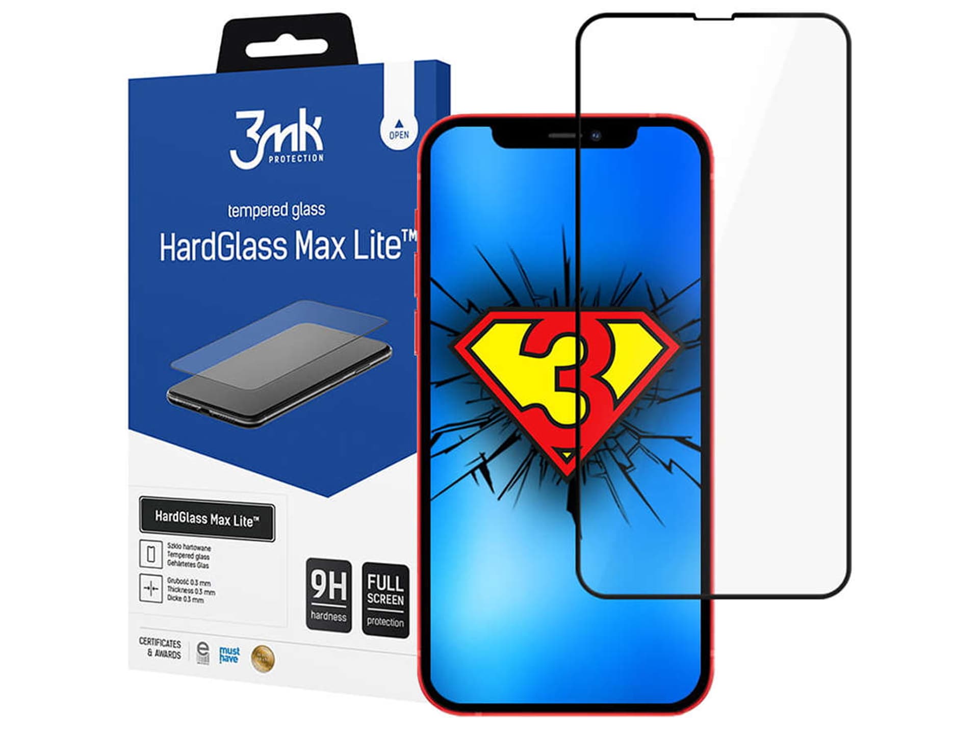 Zdjęcia - Pozostałe do telefonów komórkowych 3MK Szkło hartowane HardGlass Max Lite do Apple iPhone 13 Pro Black 