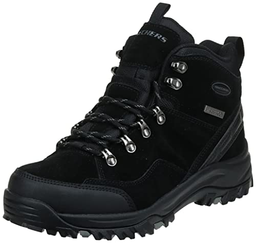Skechers Męskie buty trekkingowe Relment-Pelmo High Rise, Czarny zamsz, 41.5 EU