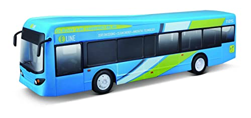 Maisto Tech R/C City Bus: zdalnie sterowany autobus ze światłem i automatycznymi drzwiami, z kontrolerem Mini-Pro, od 5 lat, 33 cm, baterie nie wchodzą w zakres dostawy, niebieski (582734)