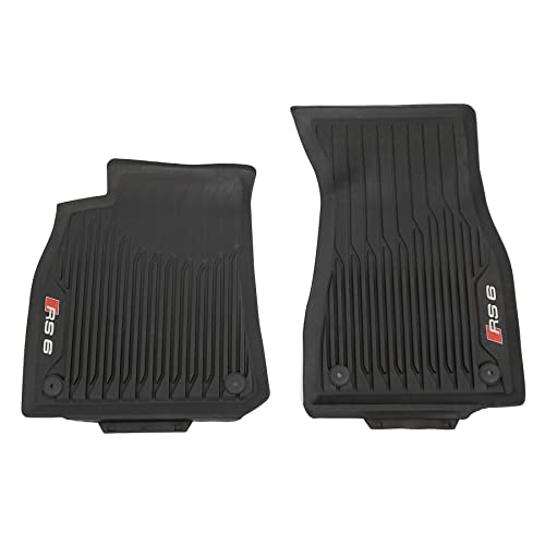 Audi 4K1061501A041 gumowe dywaniki przednie, 2 x dywaniki gumowe, maty premium na każdą pogodę, z napisem RS6