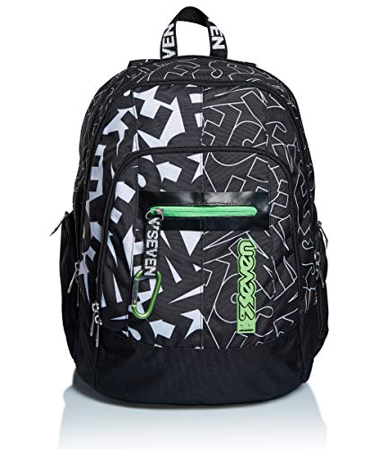 Seven Unisex-dziecięcy plecak szkolny Advanced-Alpha Beat-Double Chor, czarny, S