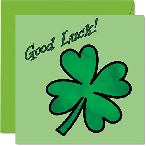 Karty szczęścia - czterolistna koniczyna - You Got This Cards, prezenty szczęścia karta szkolna GCSE Uni, 145 mm x 145 mm kartka okolicznościowa z życzeniami dla studentów przyjaciół rodziny