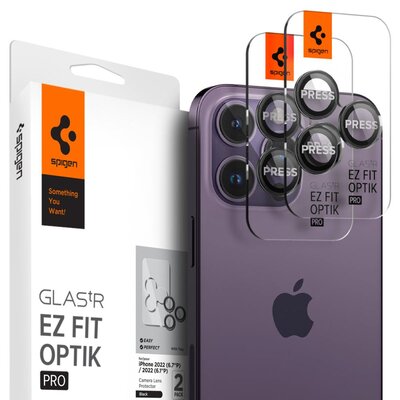 Szkło hartowane na obiektyw SPIGEN Optik.Tr Ez Fit do Apple iPhone 14 Pro/14 Pro Max Czarny