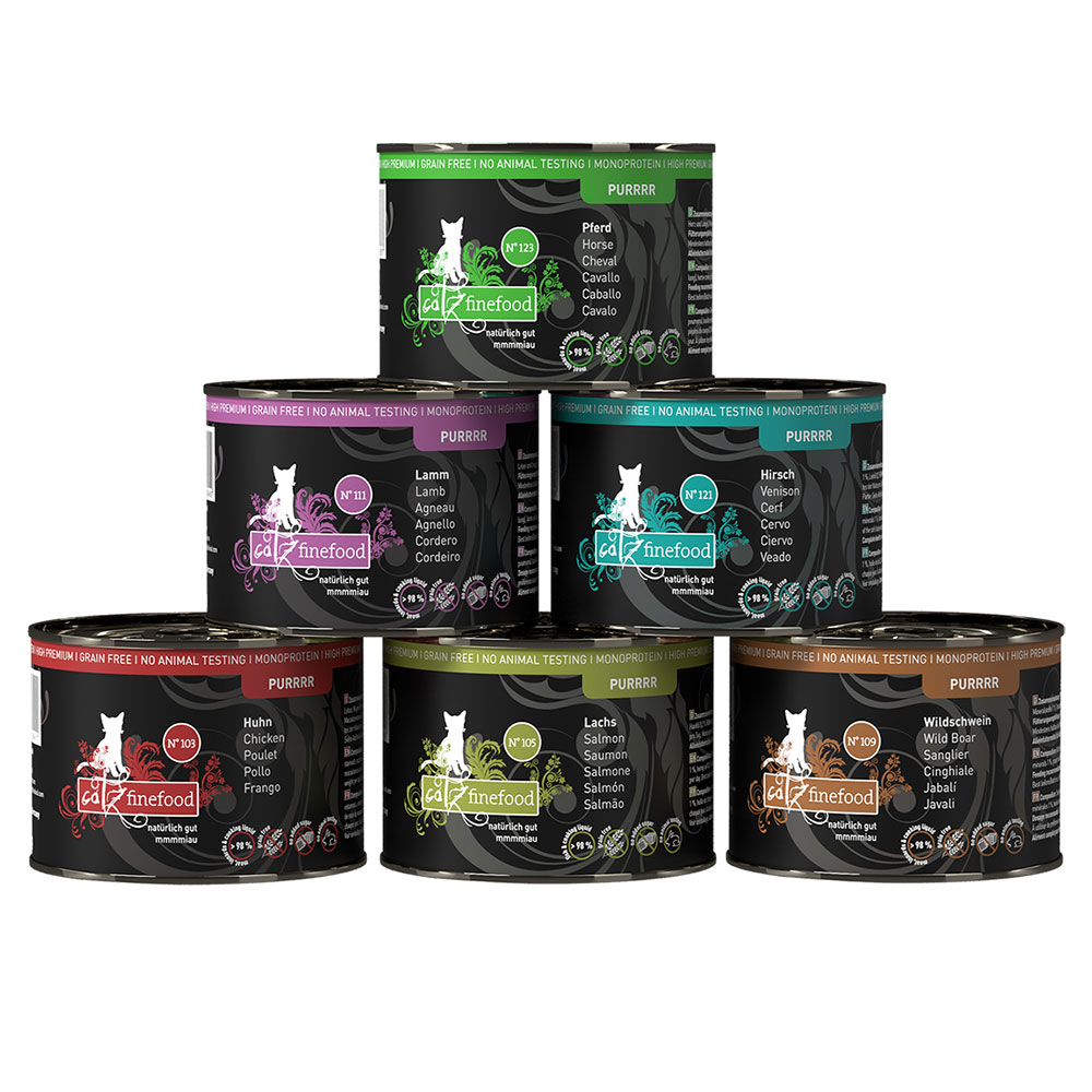 catz finefood Purrrr w puszkach, 6 x 200 g / 190 g - Pakiet mieszany II (6 smaków)|