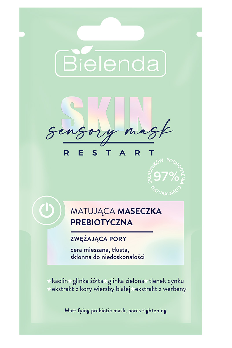 Bielenda SKIN RESTART SENSORY MASK MATUJĄCA MASECZKA PREBIOTYCZNA, ZWĘŻAJĄCA PORY, 8G 5902169048914