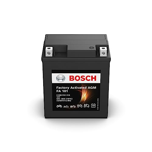 Bosch 0986FA1010 akumulator motocyklowy 6 Ah 100 A technologia żelowa, akumulator rozruchowy w jakości oryginalnego wyposażenia, odporny na cykle przechowywania, nie wymaga konserwacji, czarny