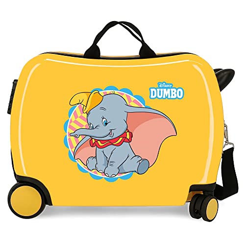 Disney Dumbo Walizka dla dzieci Ocre 50x39x20 cm Sztywne ABS Kombinacja Boczne 78L 1,8 kg 4 Koła Bagaż Ręczny, Żółty, walizka dziecięca