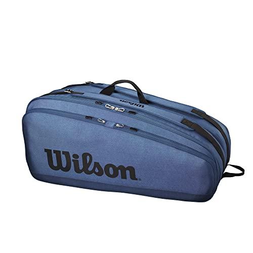Wilson Tour Ultra 12 PK Racket Bag dla dorosłych, uniseks, niebieski, rozmiar uniwersalny, niebieski (niebieski), jeden rozmiar, Sport