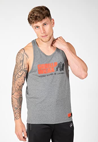 Gorilla Wear Classic Fitness Tank Top - szary - Bodybuilding Sport czas wolny z nadrukiem logo lekki i wygodny dla optymalnego ruchu z bawełny