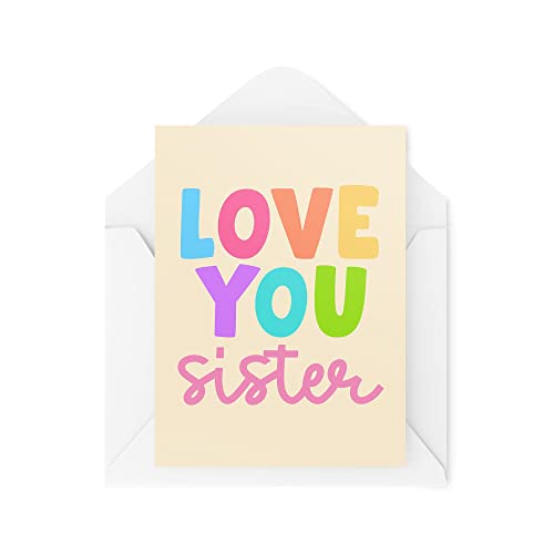 Śmieszne nowości kartki okolicznościowe | Love You Sister | Urodziny siostry rodzeństwa najlepszego przyjaciela od brata od siostry przekomarzania się zabawny żart | CBH1286
