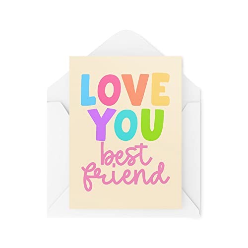 Śmieszne nowości kartki z życzeniami | Love You Best Friend | Urodzinowa dziewczyna najlepszy przyjaciel myślenie o tobie przekomarzanie się zabawny żart | CBH1292