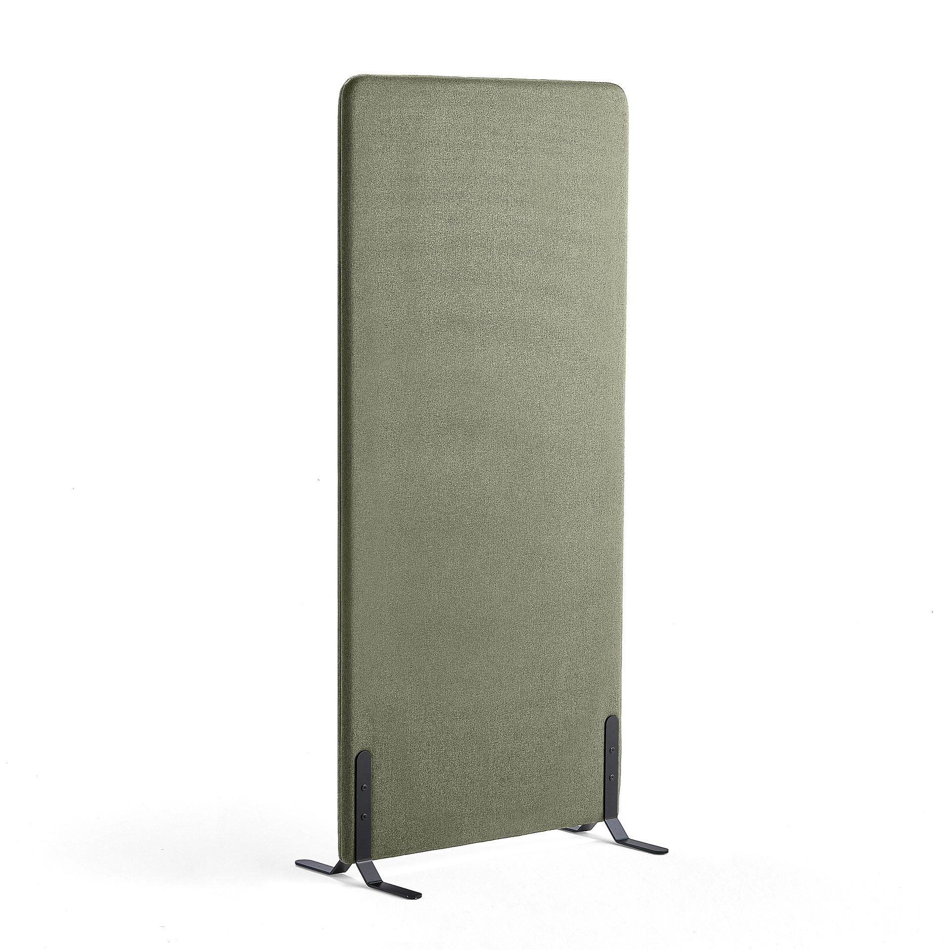 Ścianka podłogowa ZONE, 1700x800x46 mm, tkanina Rivet, czarne podstawy, zielononiebieski