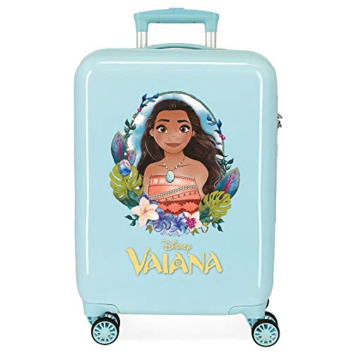 Disney Vaiana walizka kabinowa niebieska 38 x 55 x 20 cm sztywne ABS kombinowane zamknięcie boczne 34 l 2 kg 4 podwójne koła