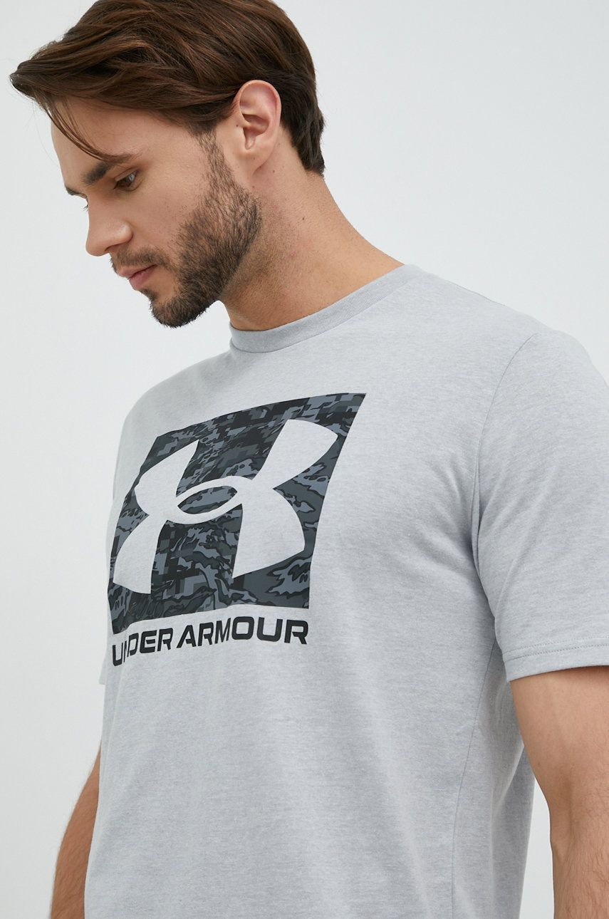 Under Armour t-shirt męski kolor szary z nadrukiem