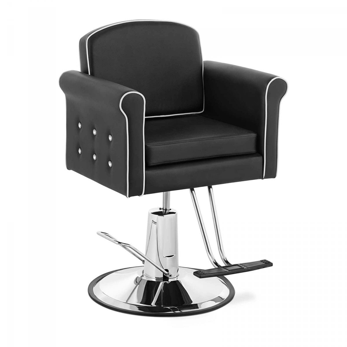 physa Fotel fryzjerski z podnóżkiem - 520-630 mm - 150 kg - Czarny TRING BLACK