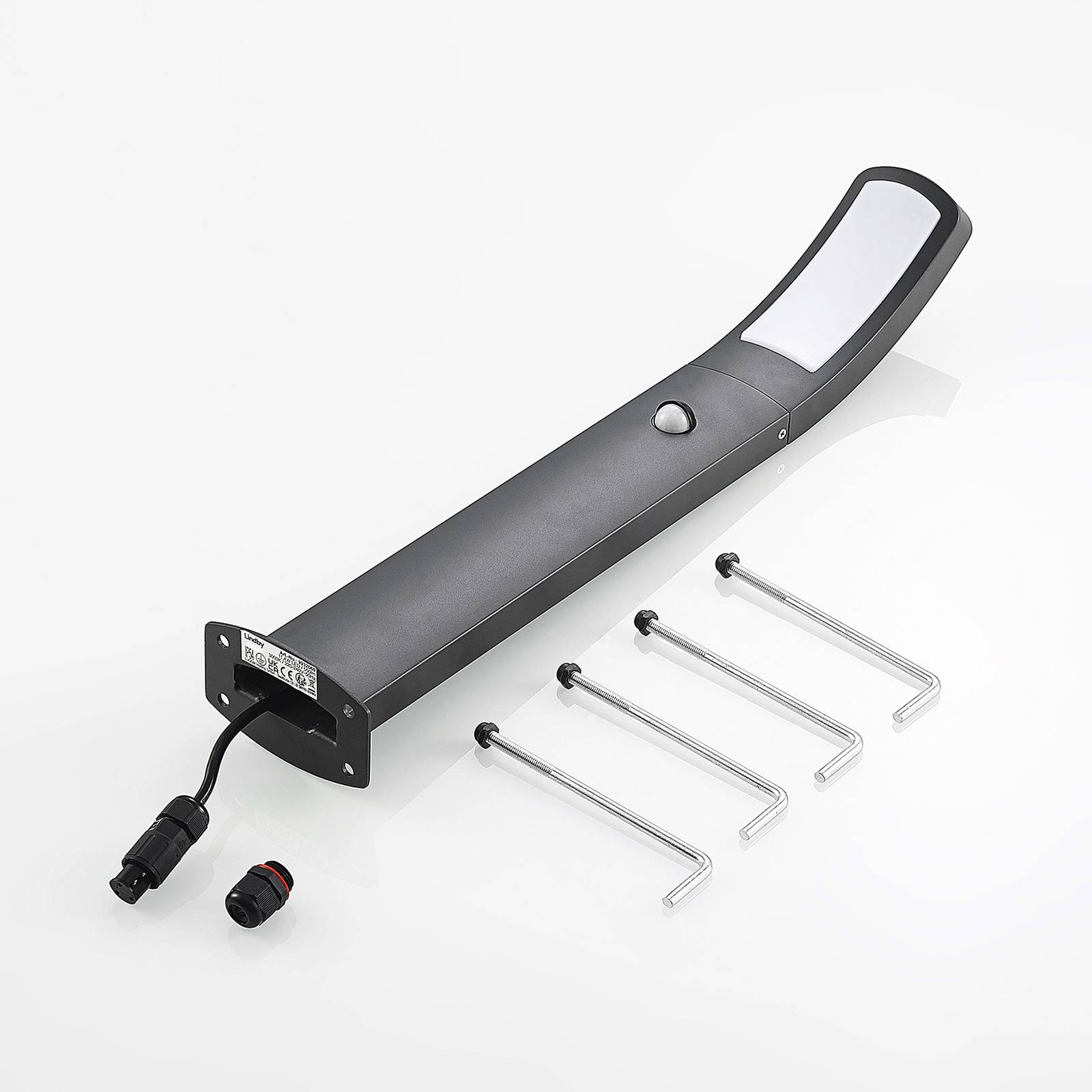 Lindby Moshe słupek ogrodowy LED z czujnikiem