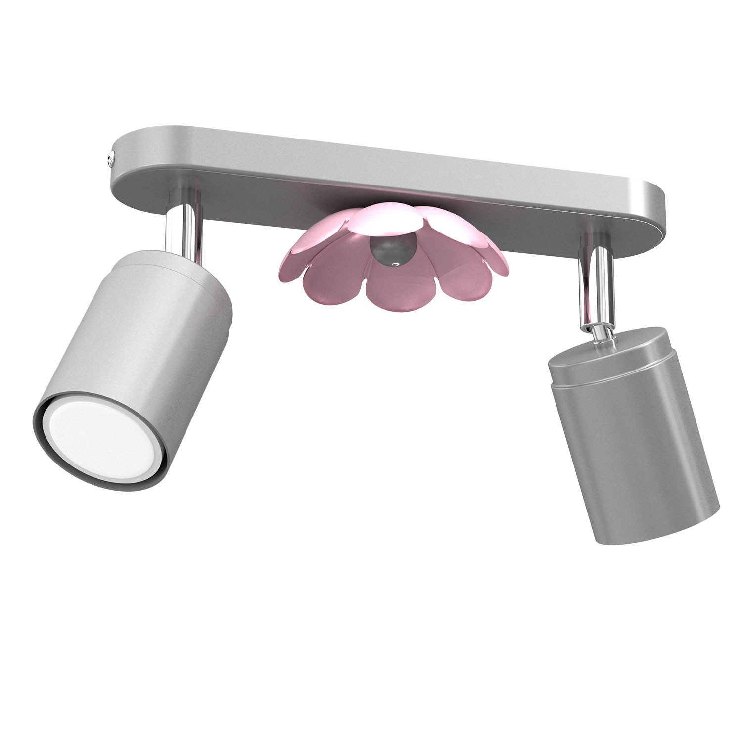 Luminex Flower 3871 plafon lampa sufitowa spot 2x8W GU10 srebrny/różowy