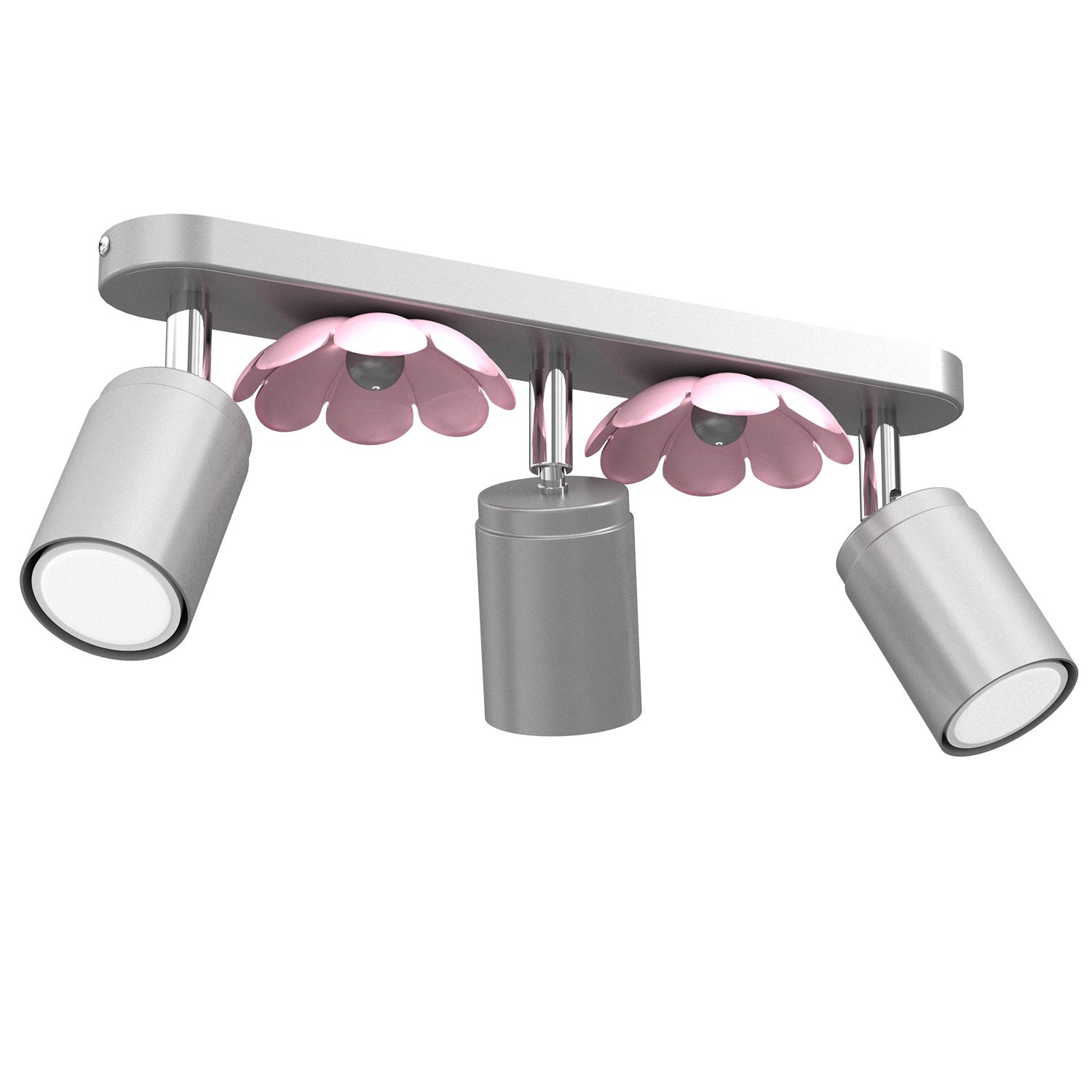 Luminex Flower 3872 plafon lampa sufitowa spot 3x8W GU10 srebrny/różowy
