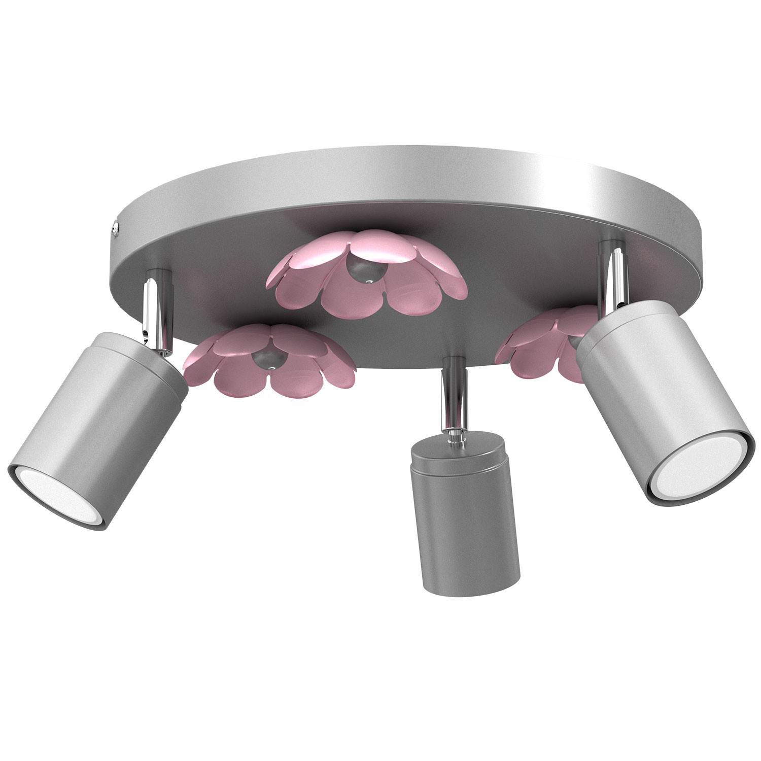 Luminex Flower 3873 plafon lampa sufitowa spot 3x8W GU10 srebrny/różowy
