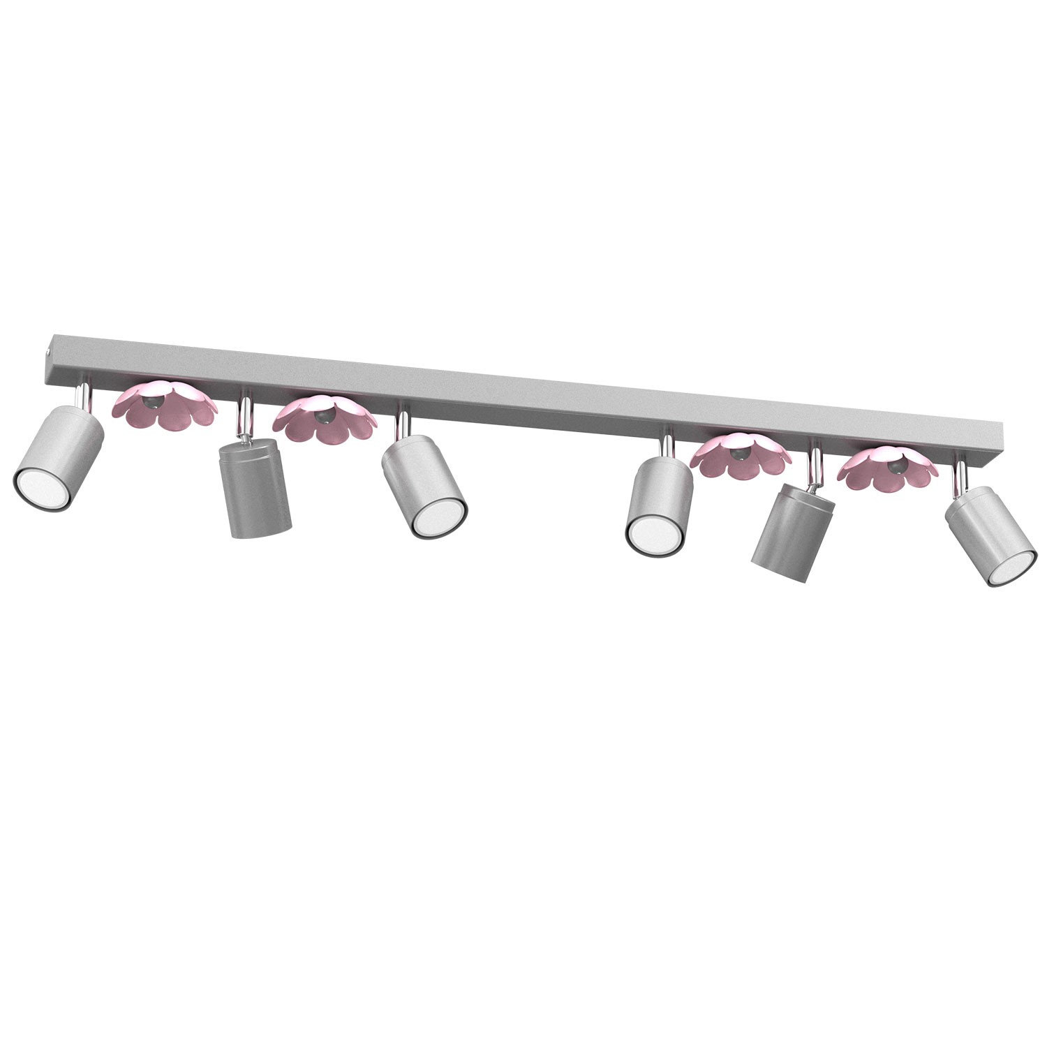 Luminex Flower 3874 plafon lampa sufitowa spot 6x8W GU10 srebrny/różowy