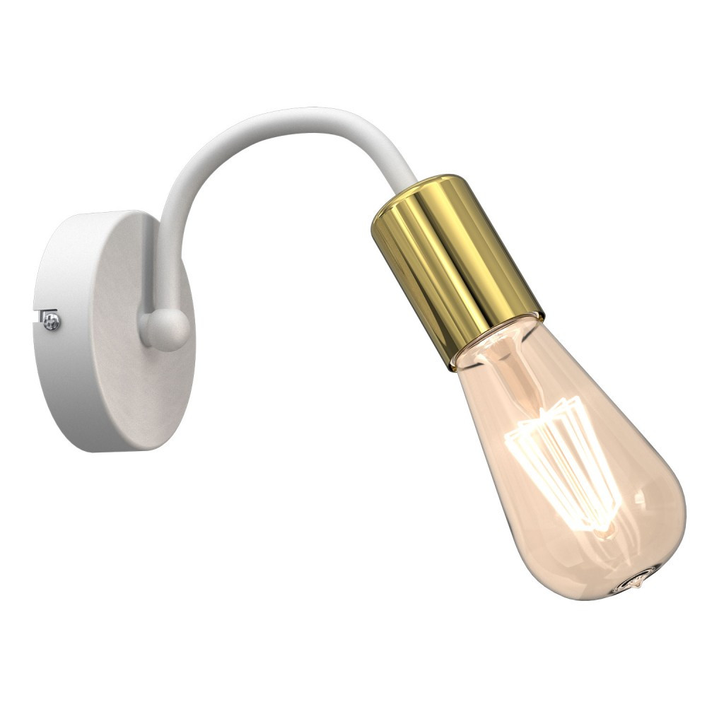 Luminex Dow 7995 kinkiet lampa ścienna 1x60W E27 biały/złoty