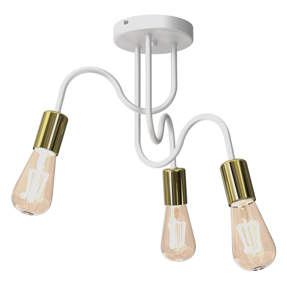 Luminex Dow 7996 plafon lampa sufitowa 3x60W E27 biały/złoty