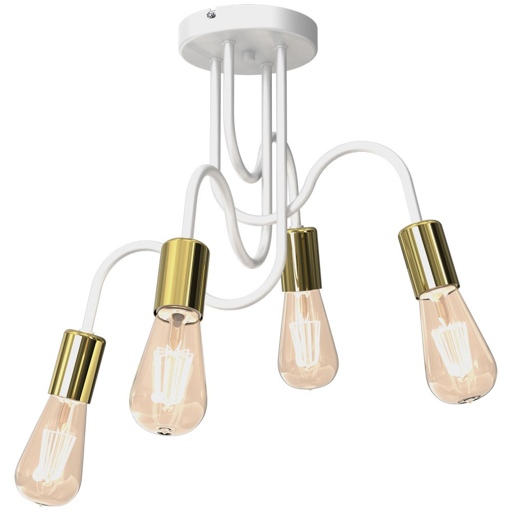 Luminex Dow 7997 plafon lampa sufitowa 4x60W E27 biały/złoty