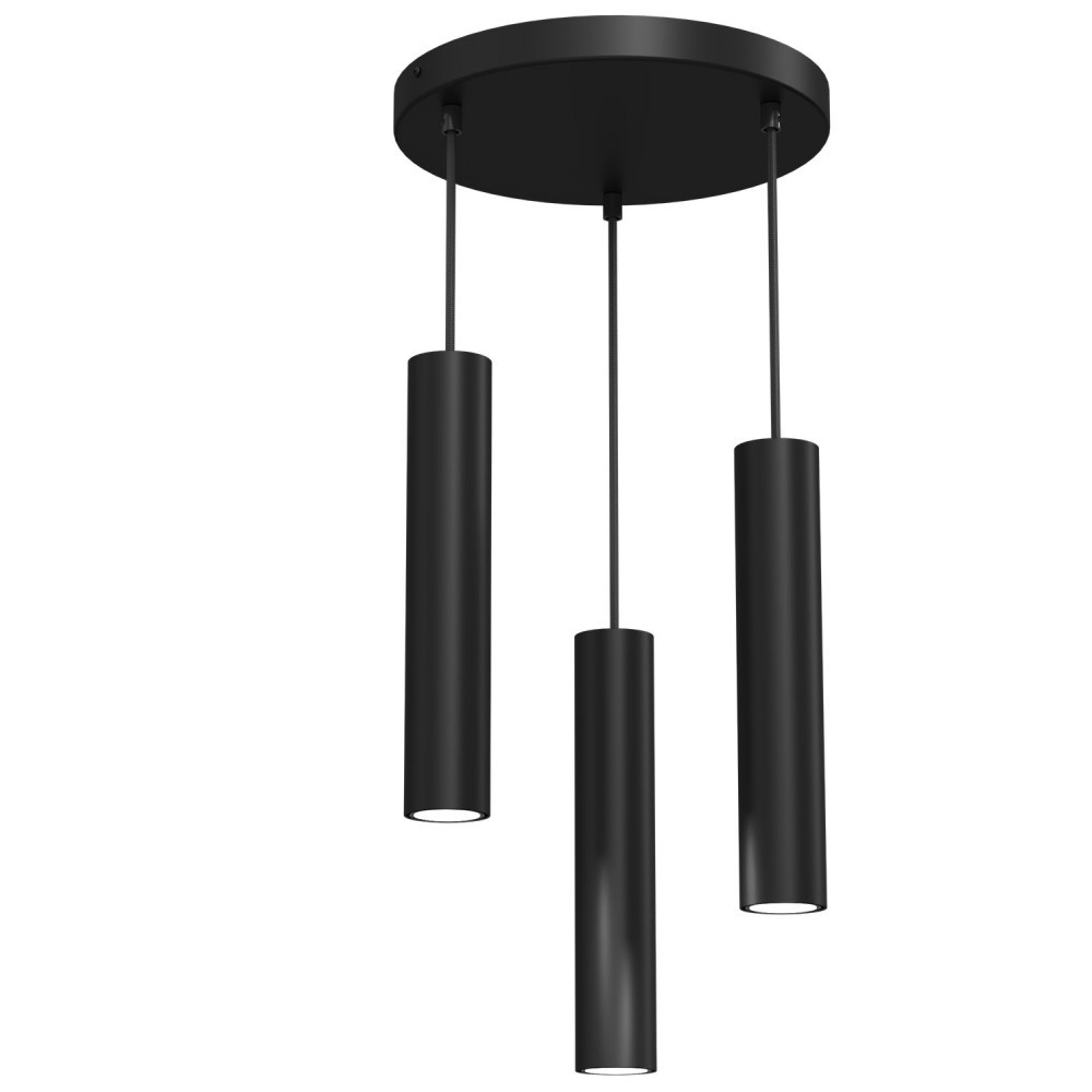 Luminex Plate 98 lampa wisząca zwis 3x8W GU10 czarna