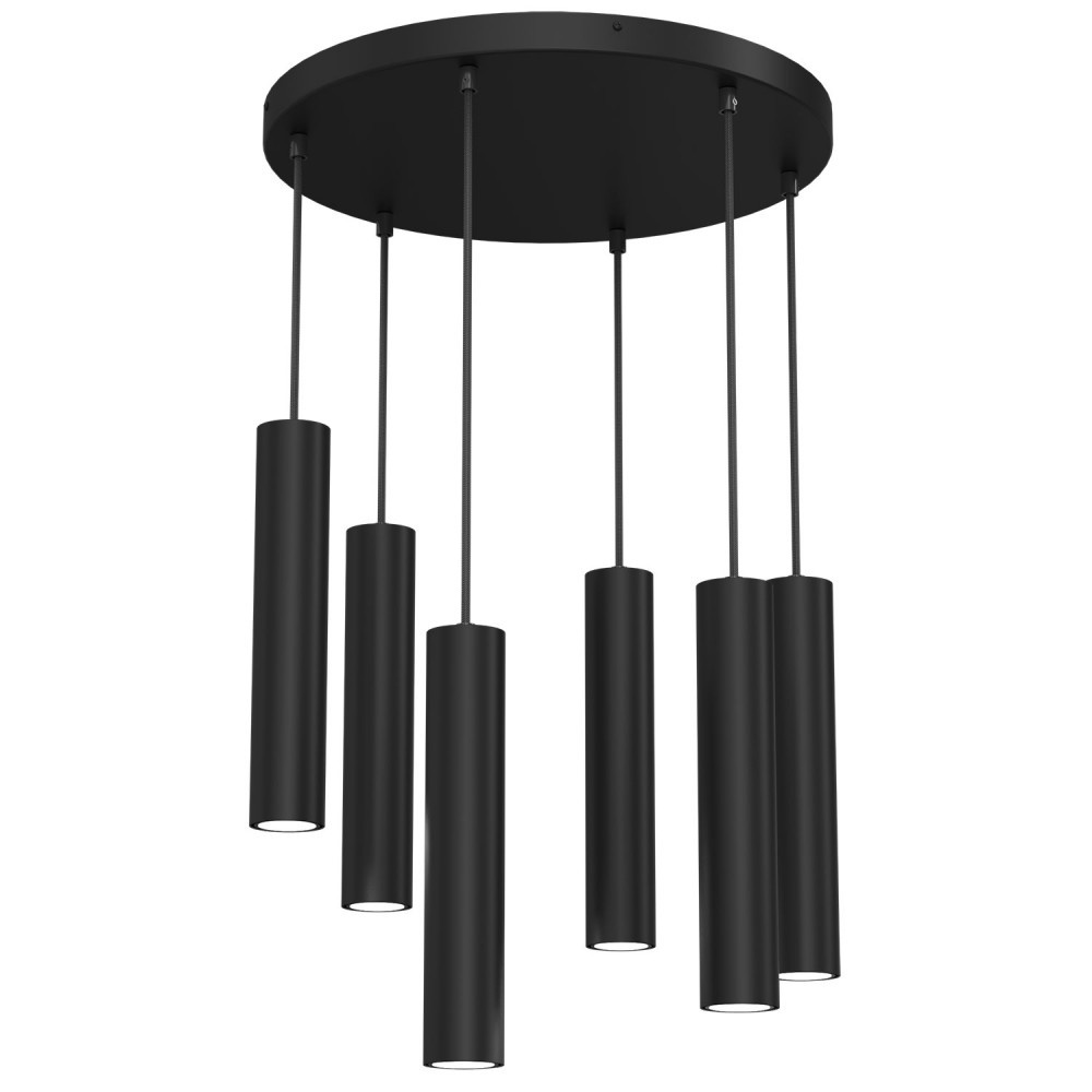 Luminex Plate 99 lampa wisząca zwis 6x8W GU10 czarna